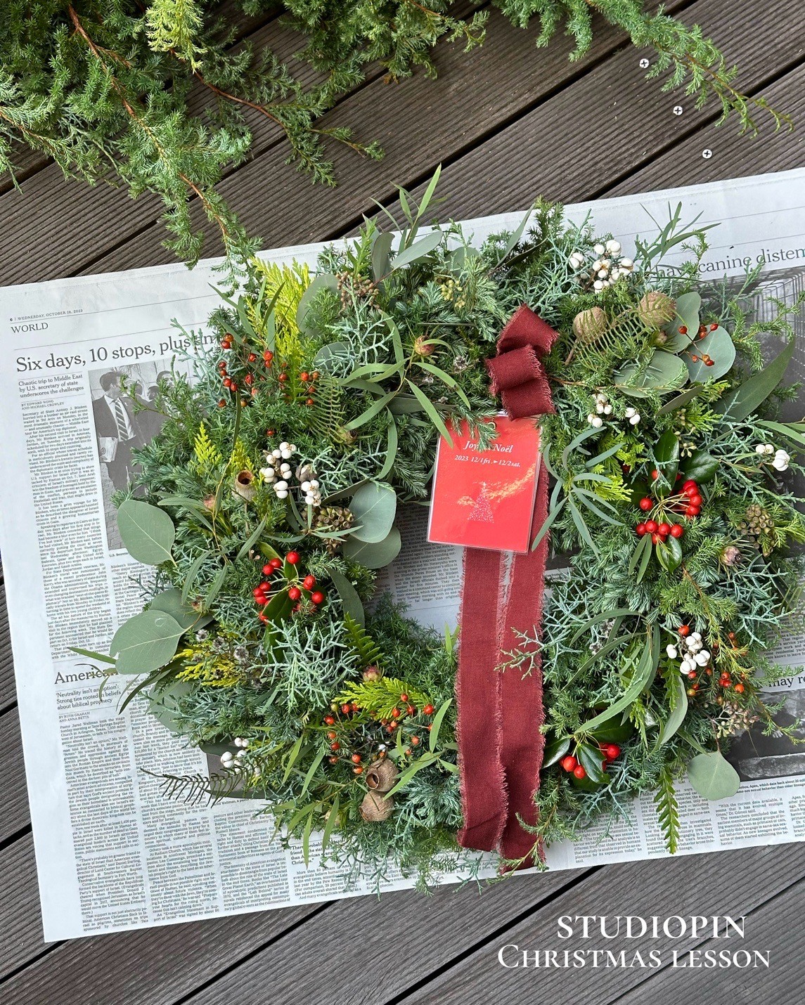 お花のワークショップ開催!クリスマスリースを作ろう